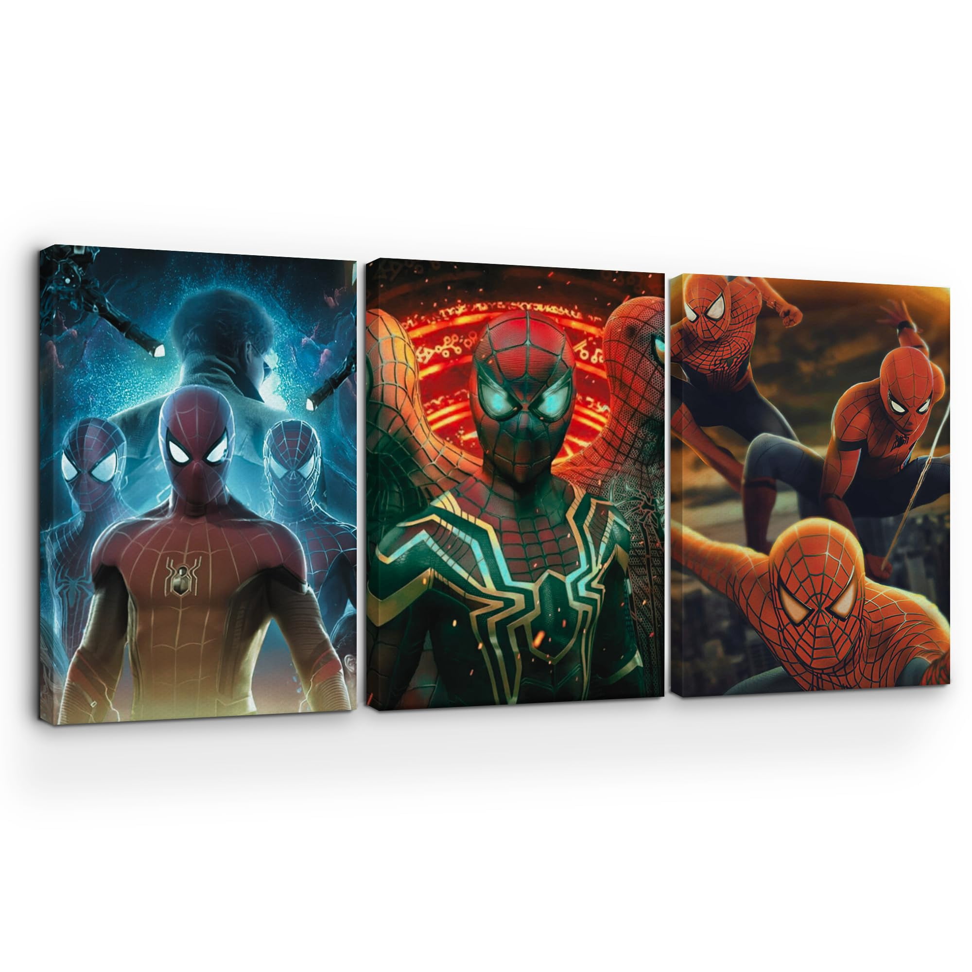 Spiderman 4 Canvas Wall Art by DreamController Set of 3 - 16x24 inches ...