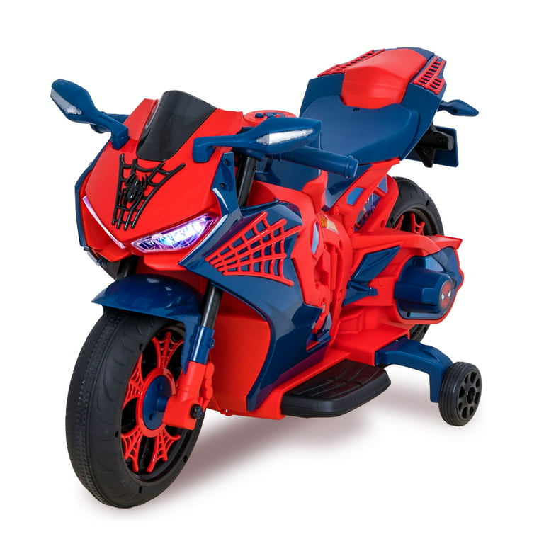 Spiderman 6V Motorcycle Ride On, for Kids, Ages 3+, Rechargeable