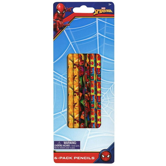 Spiderman 6pk Pencil on blister- 2 pack