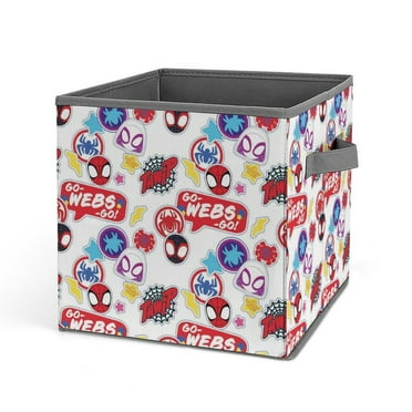 Spiderman Anime Cartoon Cube Storage Bins, 10.6 Cube Storage Organizer, Toy Bins for Kids Organizer, Kids Toy Storage Organizer, Cubby Storage Organizer