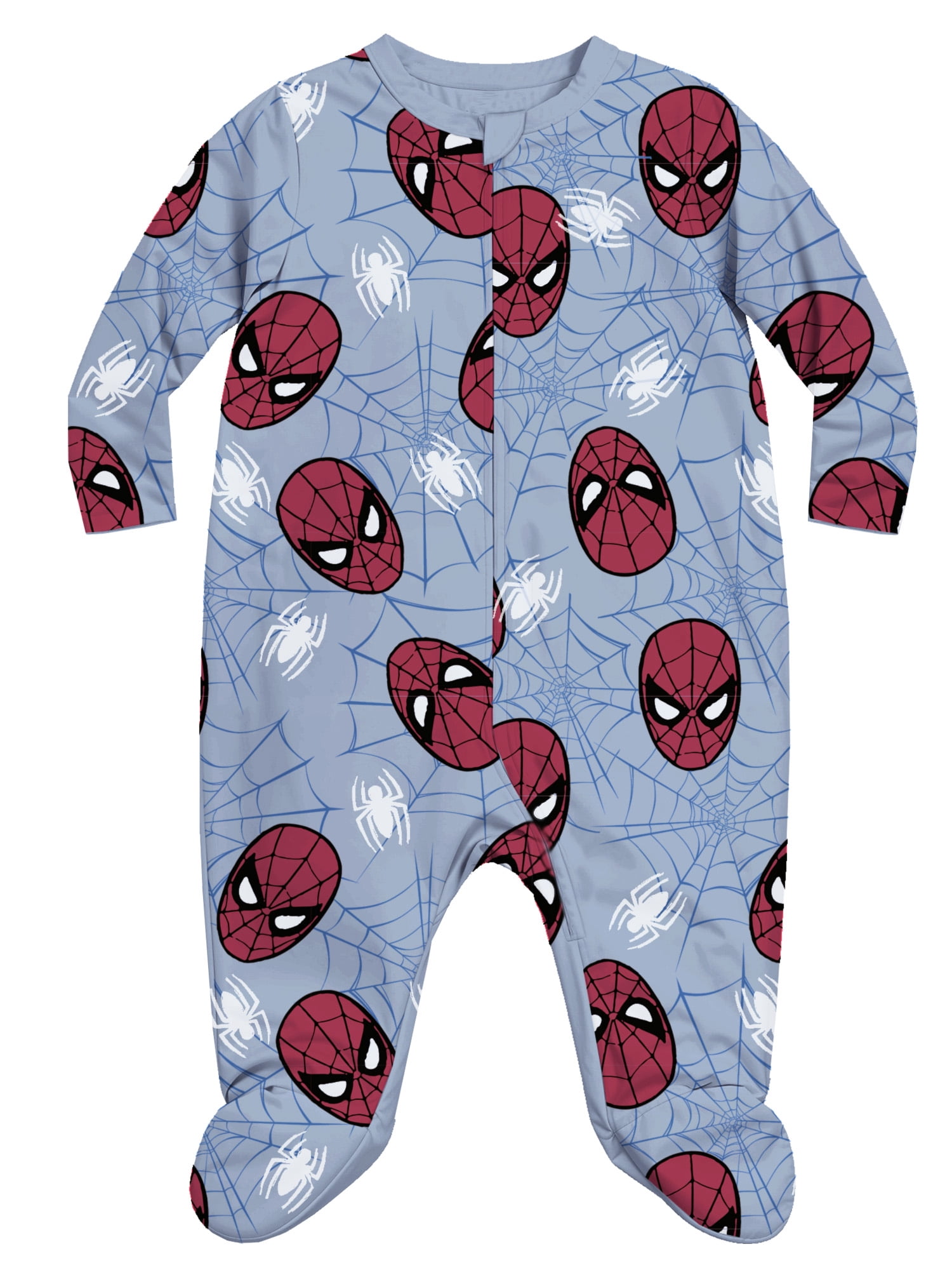 Spiderman Baby Boy Printed Long Sleeve Footed Sleep N Play, Sizes Newborn- 9 Months
