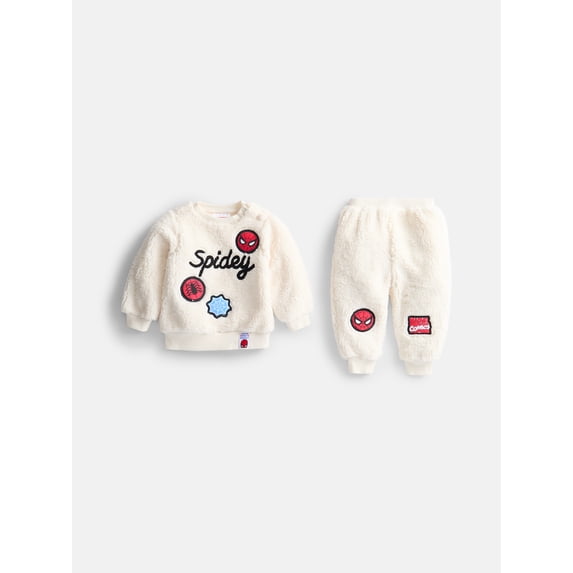 Spider-Man Baby Boys' Plush Fleece Sweatshirt and Jogger Pants Set, 2-Piece, Sizes 0/3M-24M