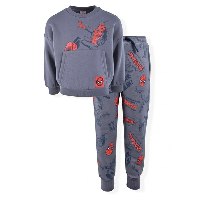Spiderman Baby and Toddler Boy Fleece Sweatshirt and Jogger Outfit Set, 2Piece, Sizes 12M5T