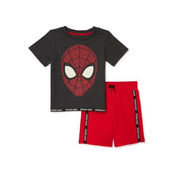Spiderman Baby and Toddler Boy Graphic T-Shirt and Knit Shorts, 2-Piece Outfit Set, Sizes 12M-5T