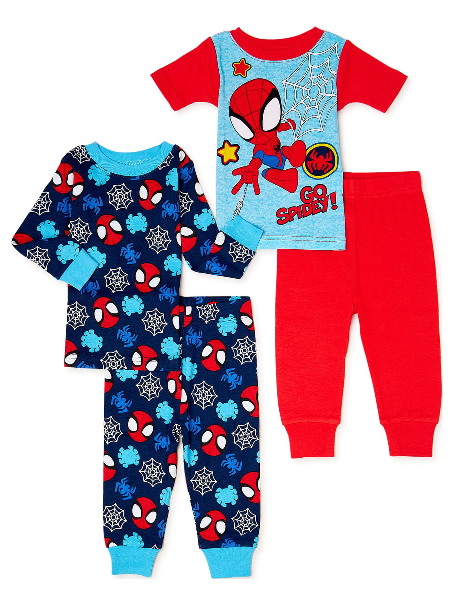 Spiderman Brandclub Spiderman Baby and Toddler Boy Pajamas 4 Piece Sizes 12M 5T