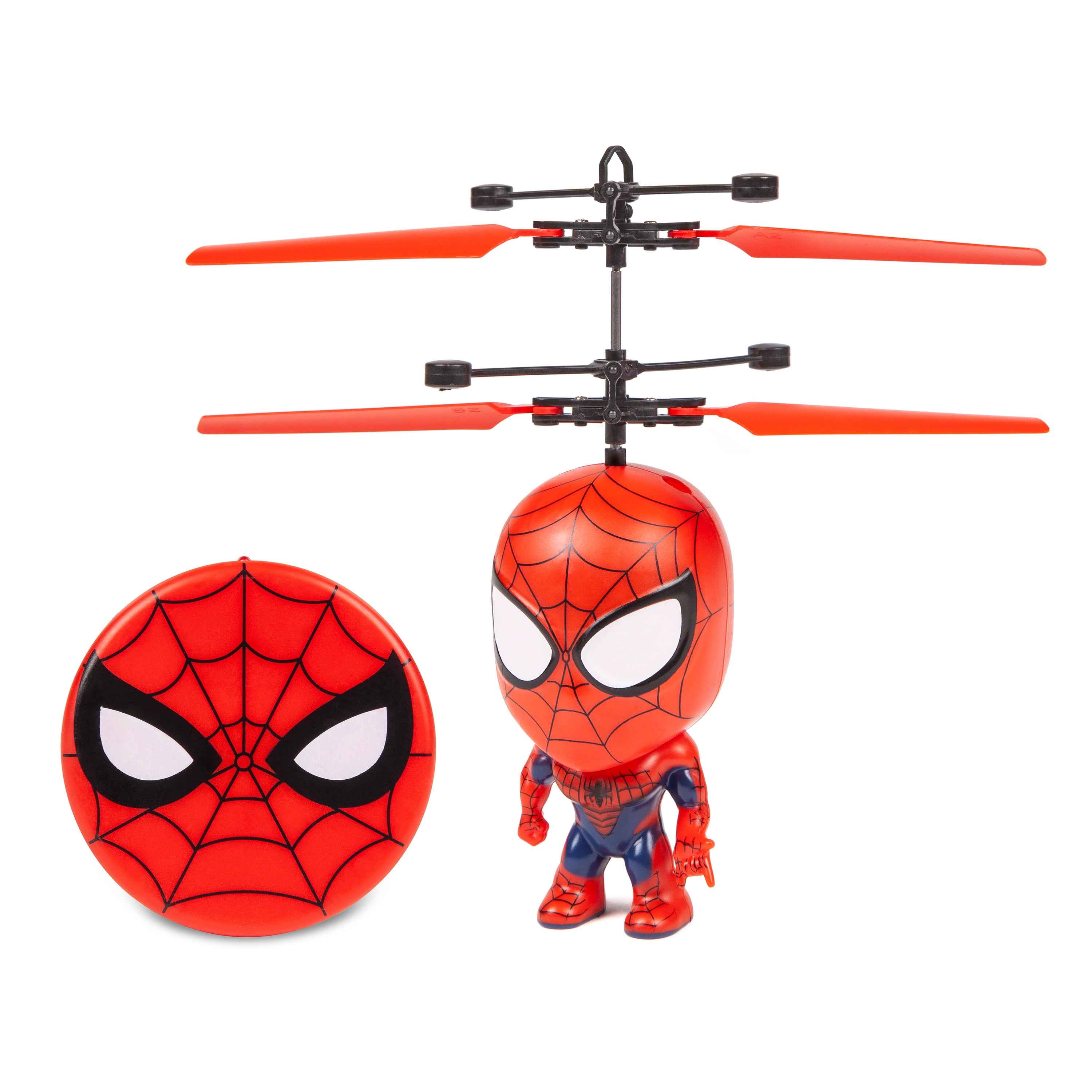 Spiderman Big Head, 7.6-inch Motion Sensor UFO Helicopter World Tech Toys, Children Ages 6+