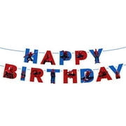 Spiderman Birthday Banner for Kids, Cartoon Paper Party Garland, Easy-to-Hang Decoration for Boys and Girls