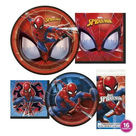 Spiderman Birthday Party Tableware Kit for 16 Guests - Spiderman Party Supplies