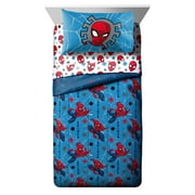 Spiderman Blue Spidey Kids Bed-in-a-Bag Bedding Set w/ Reversible Comforter
