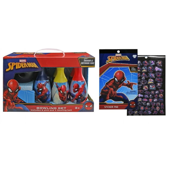 Spiderman Bowling Set in Display Box W/1 PC STICKER SET