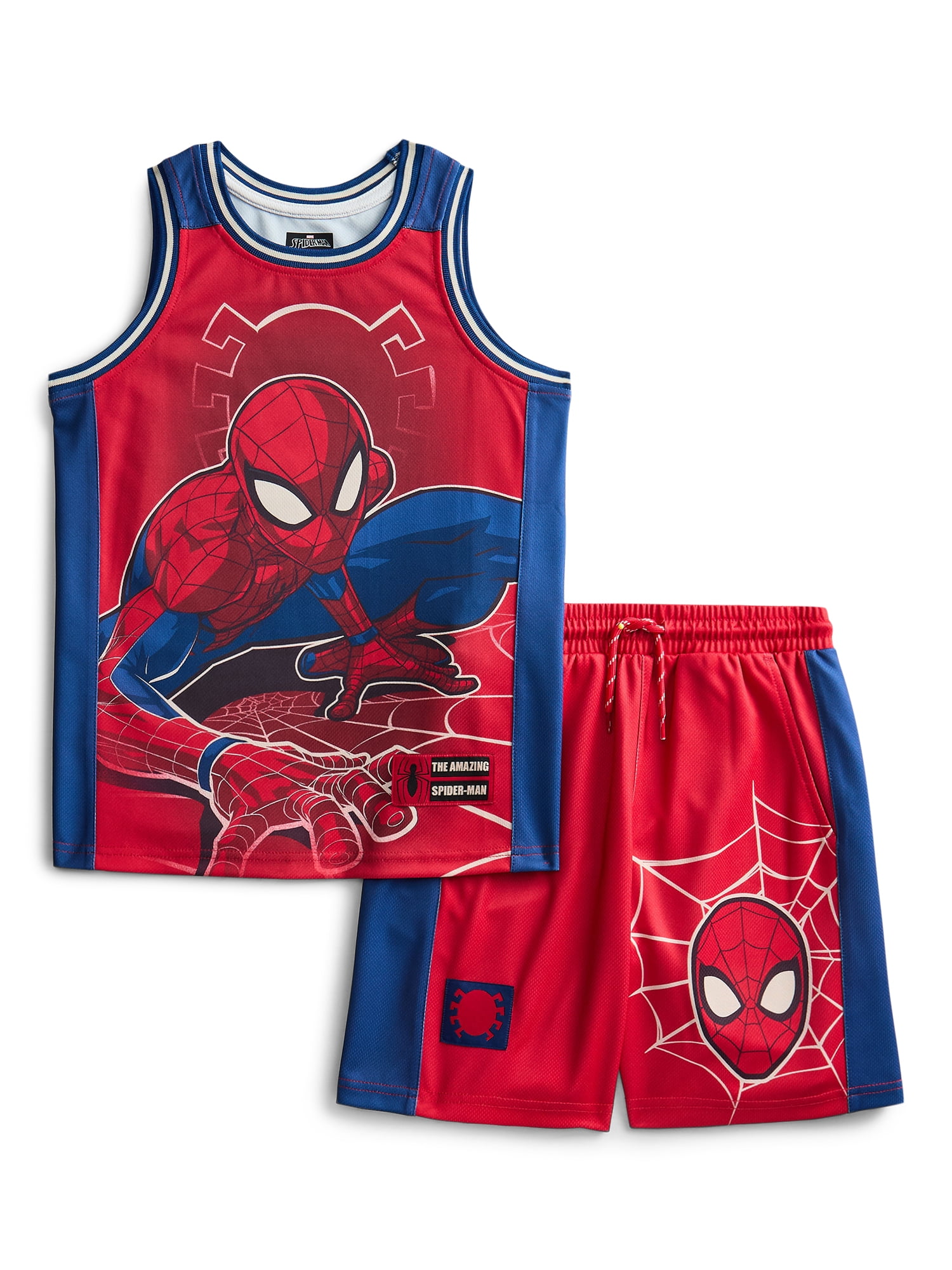 Spider Man Boys Basketball Jersey and Shorts Set, 2-Piece, Sizes 4-12
