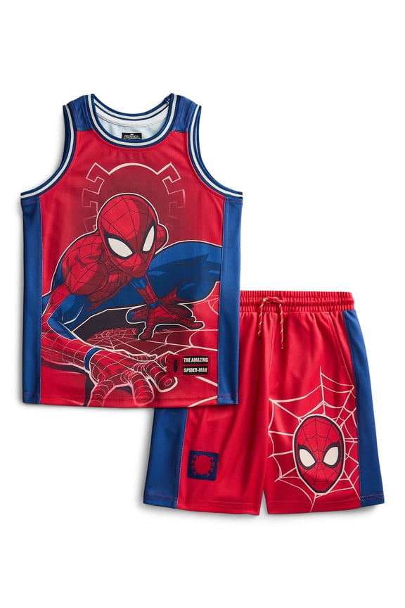 Spider Man Boys Basketball Jersey and Shorts Set, 2-Piece, Sizes 4-12
