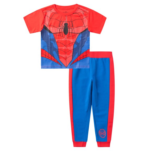 Marvel Spider-Man Short Sleeve Shirt and Pants Set (Boys), 2 Piece Set, Sizes 2T-8