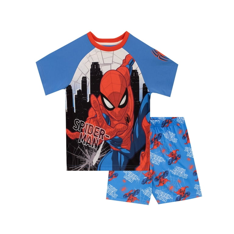 Spiderman Boys Short Sleeve Pajamas Sizes 3 12