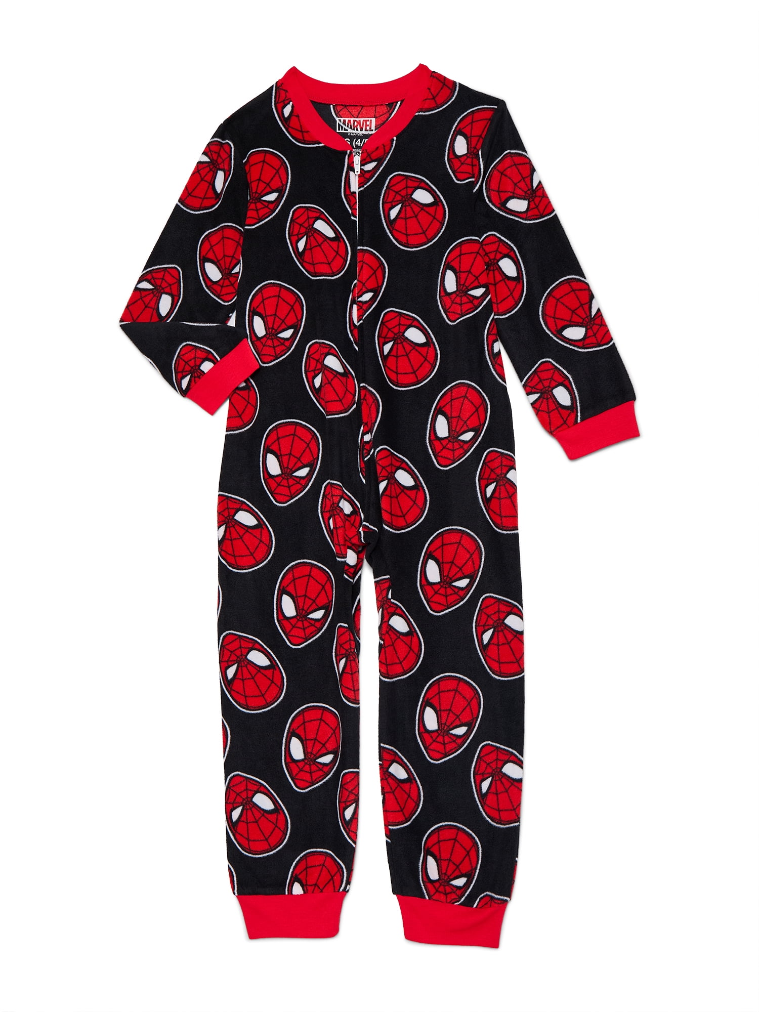 Spider-Man Kids Holiday Onesie Union Suit Pajamas, Sizes 4-12