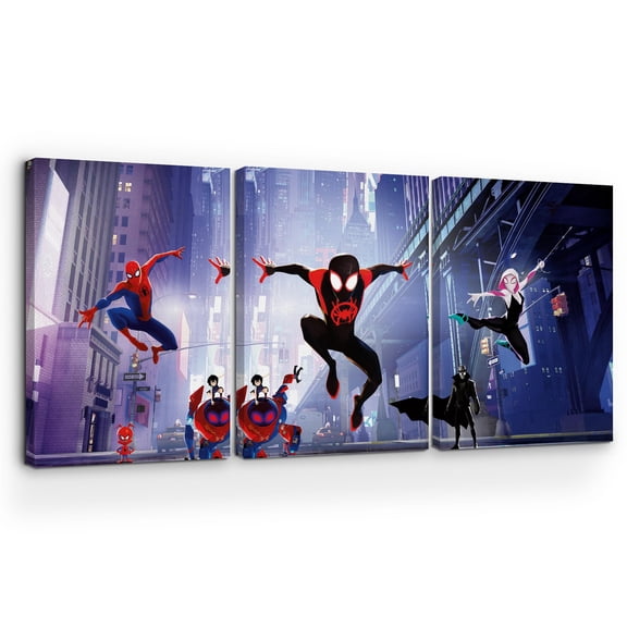Spiderman Canvas Wall Art by DreamController Set of 3 - 16x24 inches Wall Decor | HD Printed & Wooden framed wall art | Modern Wall Decor for Gift | Made in USA