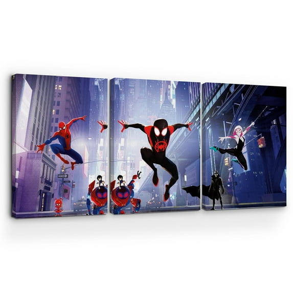 Spiderman Canvas Wall Art by DreamController Set of 3 - 16x24 inches Wall Decor | HD Printed & Wooden framed wall art | Modern Wall Decor for Gift | Made in USA
