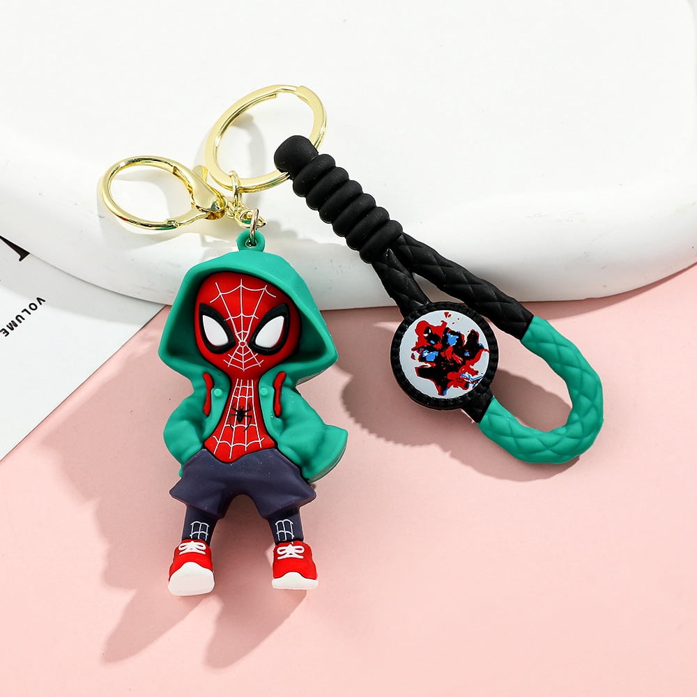 Spiderman Cartoon Keychain Set - Stylish Key Ring Pendant Ornaments ...