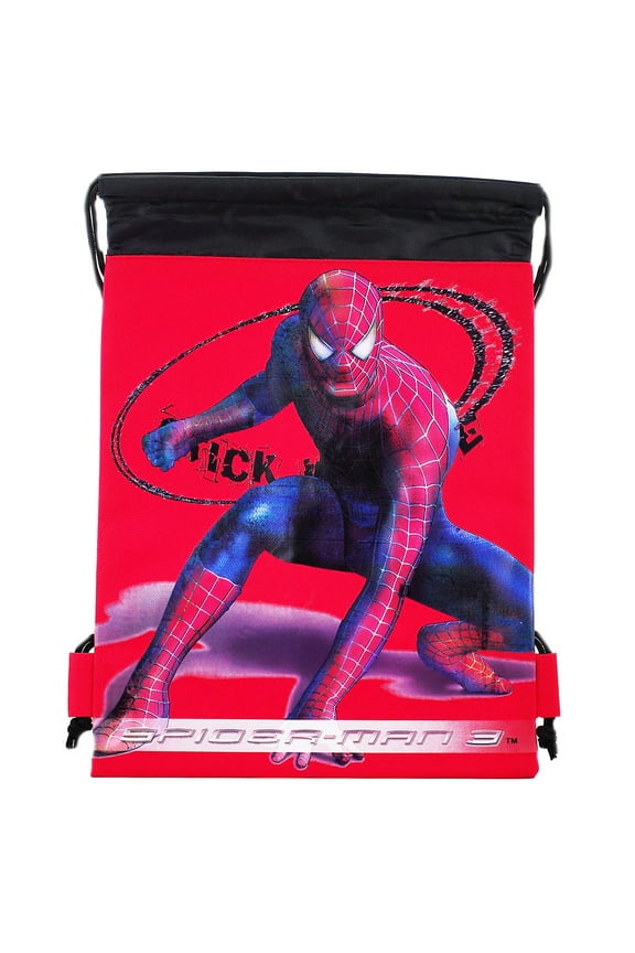 Spiderman Character Authentic Licensed Red Drawstring Bag