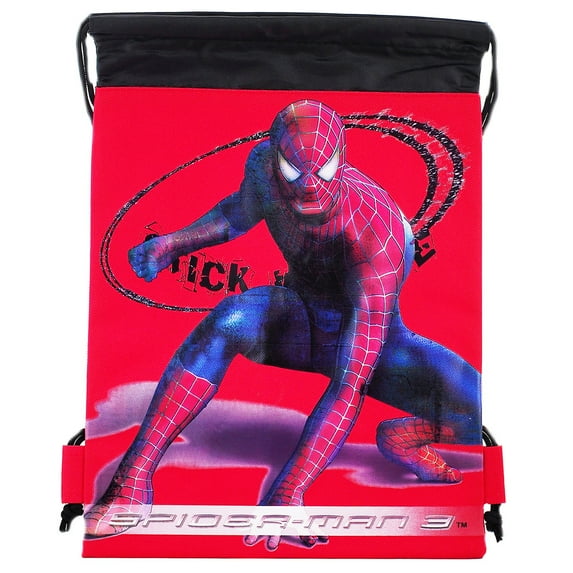 Spiderman Character Authentic Licensed Red Drawstring Bag