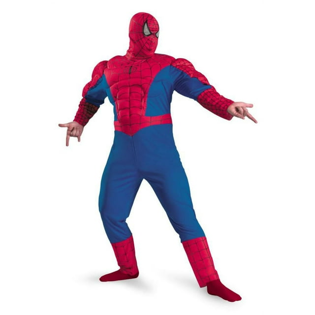 Spiderman Classic Muscle Chest Halloween Adult Costume - One Size ...