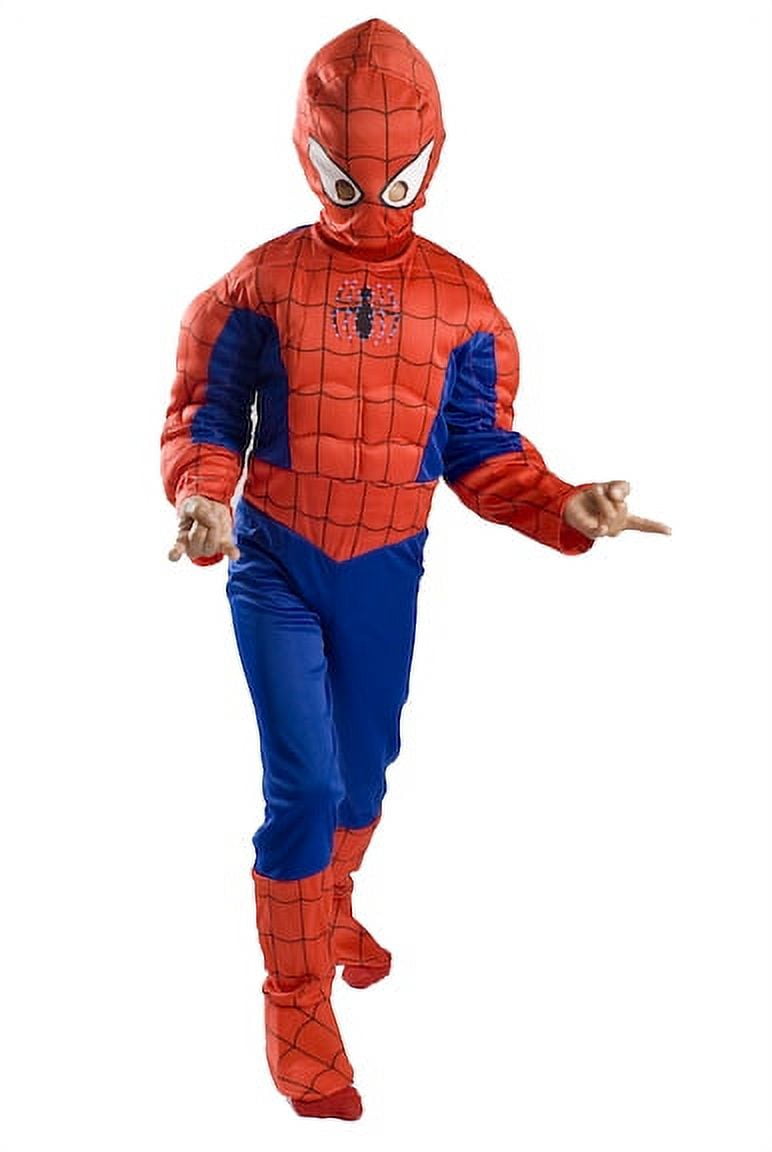 Spiderman Costume Boys Kids Light up Spider Size S M Free MASK 4 5 6 7 8 9  (4-6) Red 