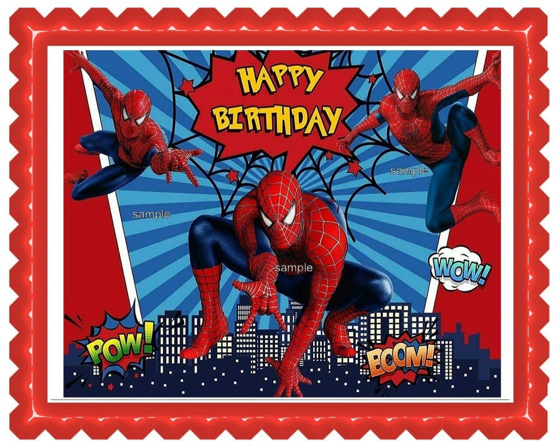 Spiderman Edible Image Happy Birthday Edible Cake Topper Frosting Sheet