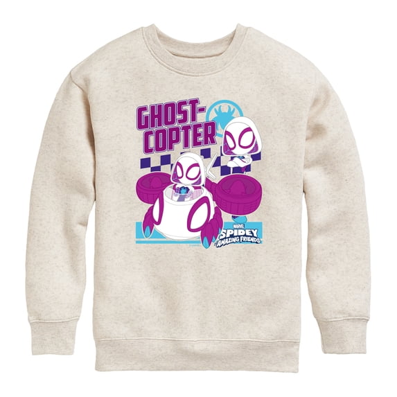 Spider-Man - Ghost Copter Ghost Spider Graphic Long Sleeve Fleece Sweatshirt