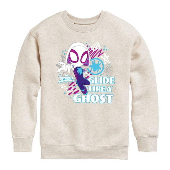Spiderman - Glide Like Ghost - Youth Boys Crew Fleece Sweatshirt