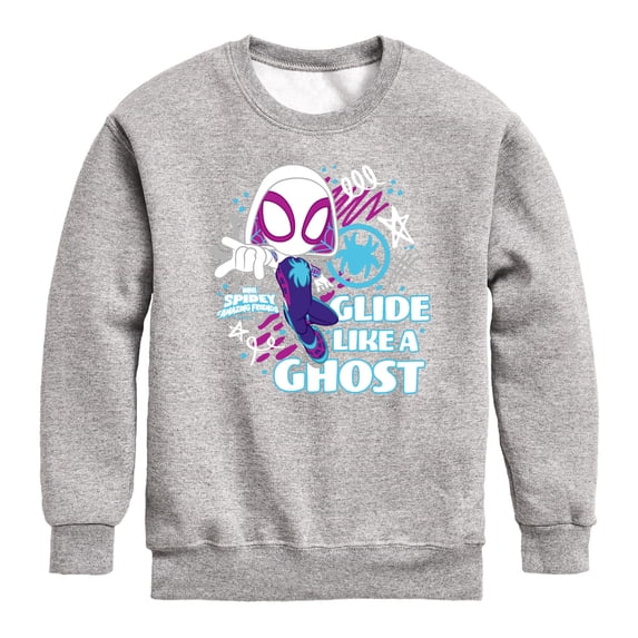 Spiderman - Glide Like Ghost - Youth Boys Crew Fleece Sweatshirt