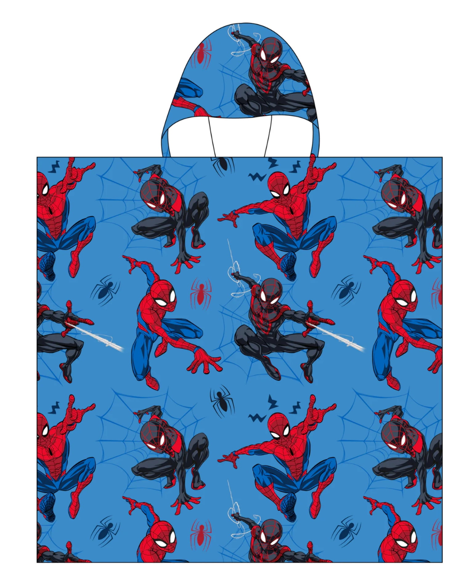 Asciugamano Poncho Spider-Man Per Bambini - Maschera Integrata, Cotone Assorbente, Taglia Unica - Foto 4