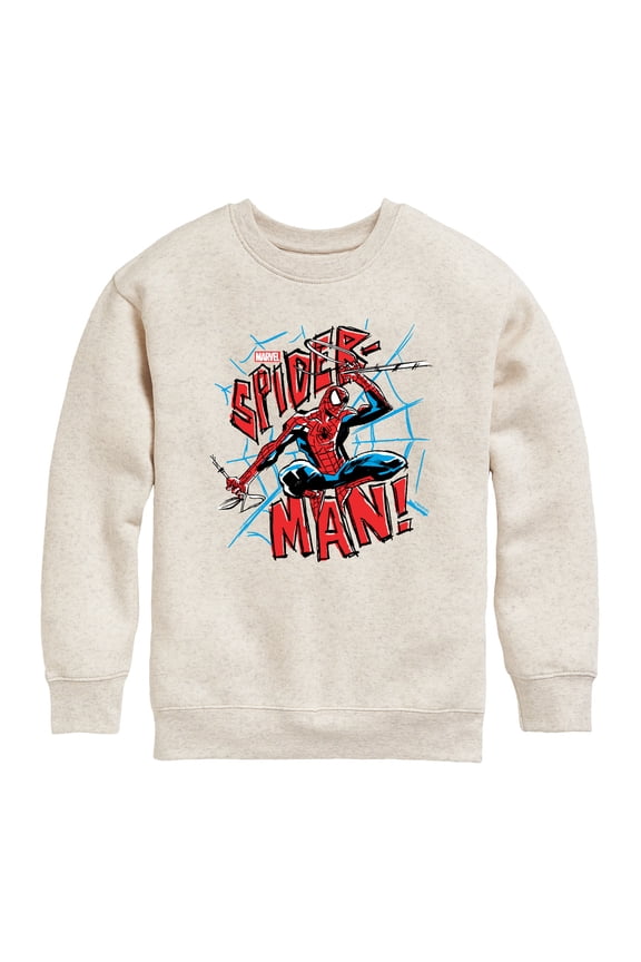 Spiderman - Ink - Youth Boys Crew Fleece Sweatshirt