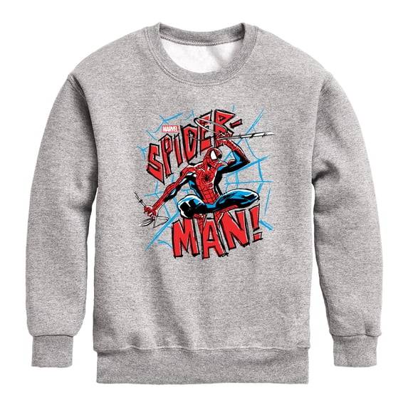 Spiderman - Ink - Youth Boys Crew Fleece Sweatshirt
