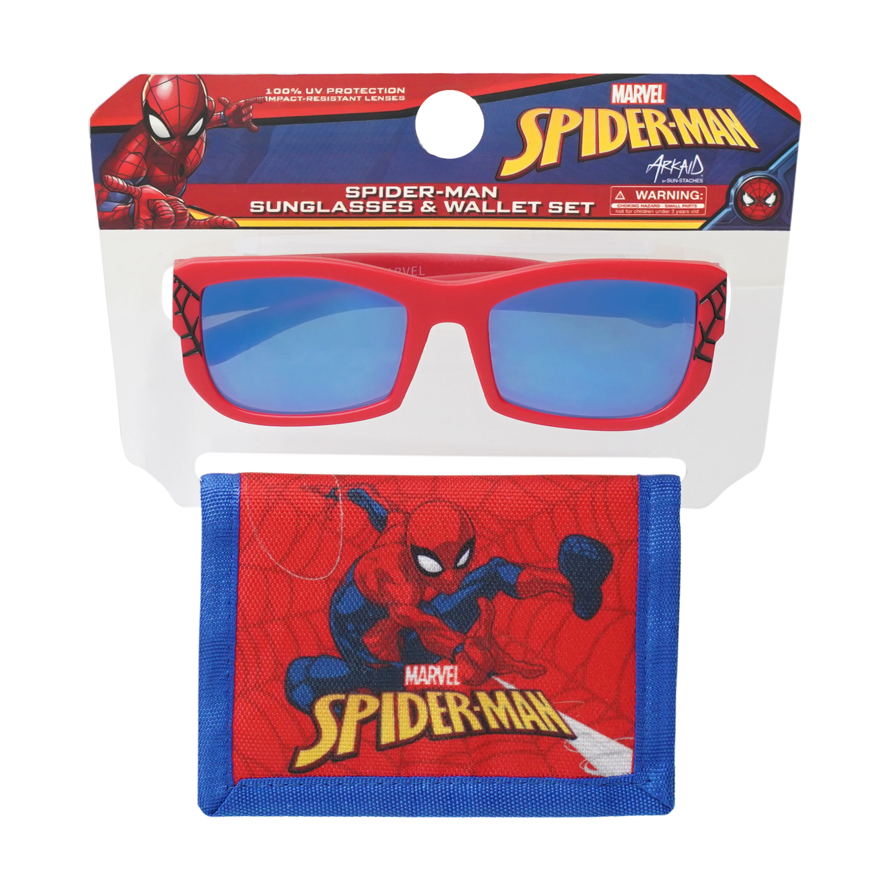 Spiderman Kid's Sunglasses and Wallet 2-Piece Set, Red and Blue