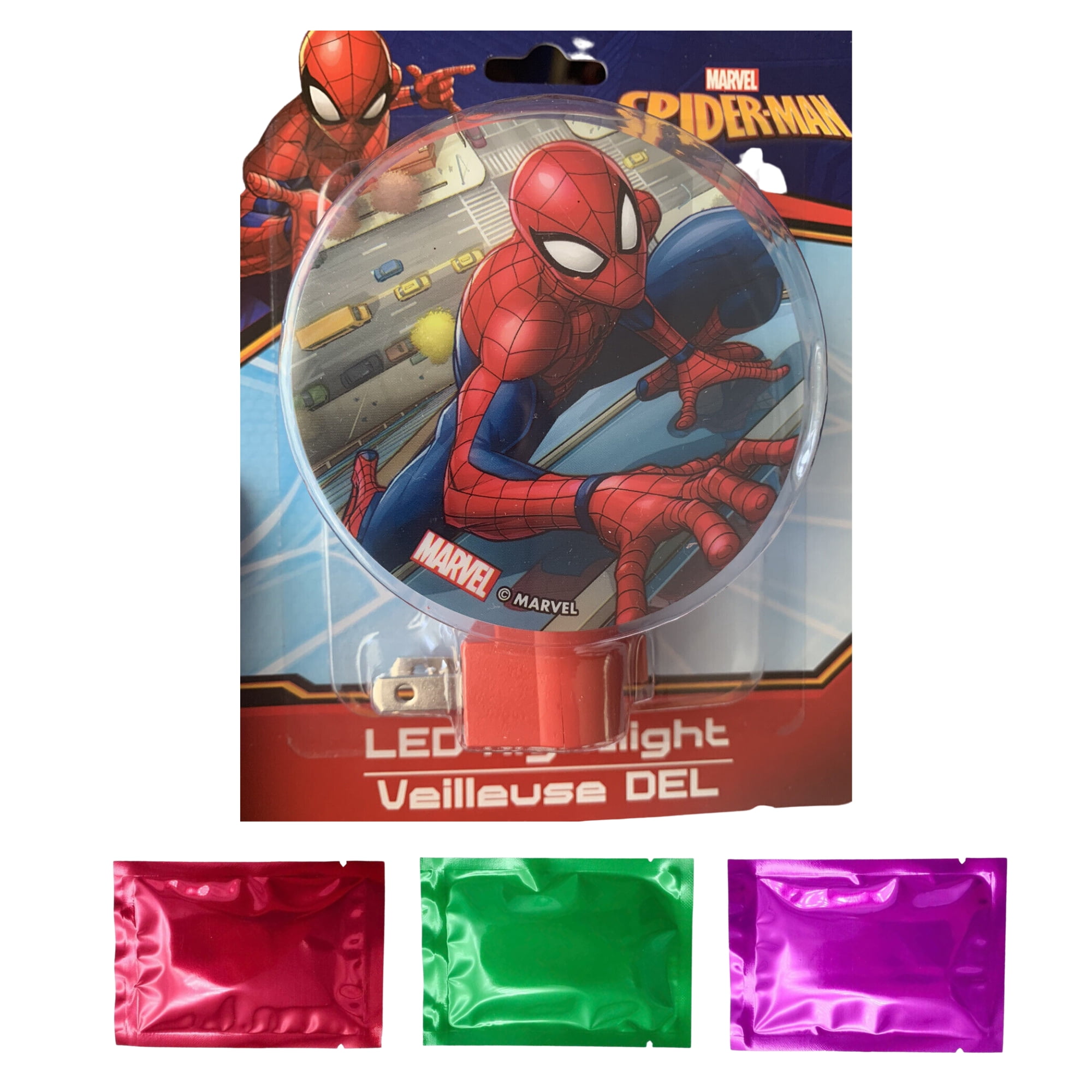 Spiderman LED Nightlight with Rotary Shade for Kids Boys Manual Switch  Lights Energy Efficient Night Lamp for Bedroom Baby Room Kitchen Hallway  Stairway and Gift (1pc) w/Bonus Snoep in Beperkte Oplage 