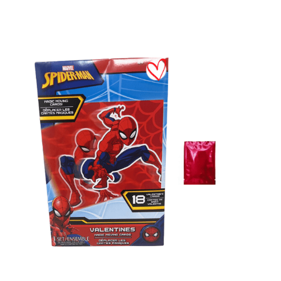 Spiderman Magic Motion Valentines Day Cards  Pack of 18 Fun Moving Lenticular Cards for Classroom Exchanges and Kids Party Favors Gifts Decorations Stuffer w/LaPrime Morceau Bonbon