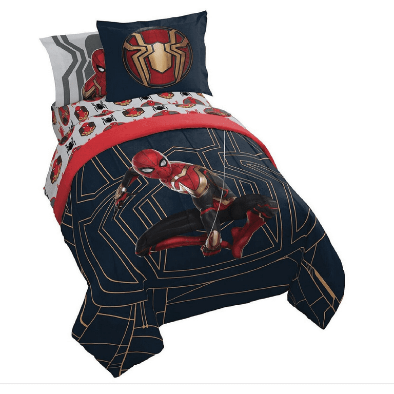 Spiderman Marvel Black Red No Way Home 5-Piece Twin/Full Bedding Set
