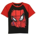 thumbnail image 1 of Spiderman Marvel Little Boys Raglan Tee, Black/Red (7), 1 of 1