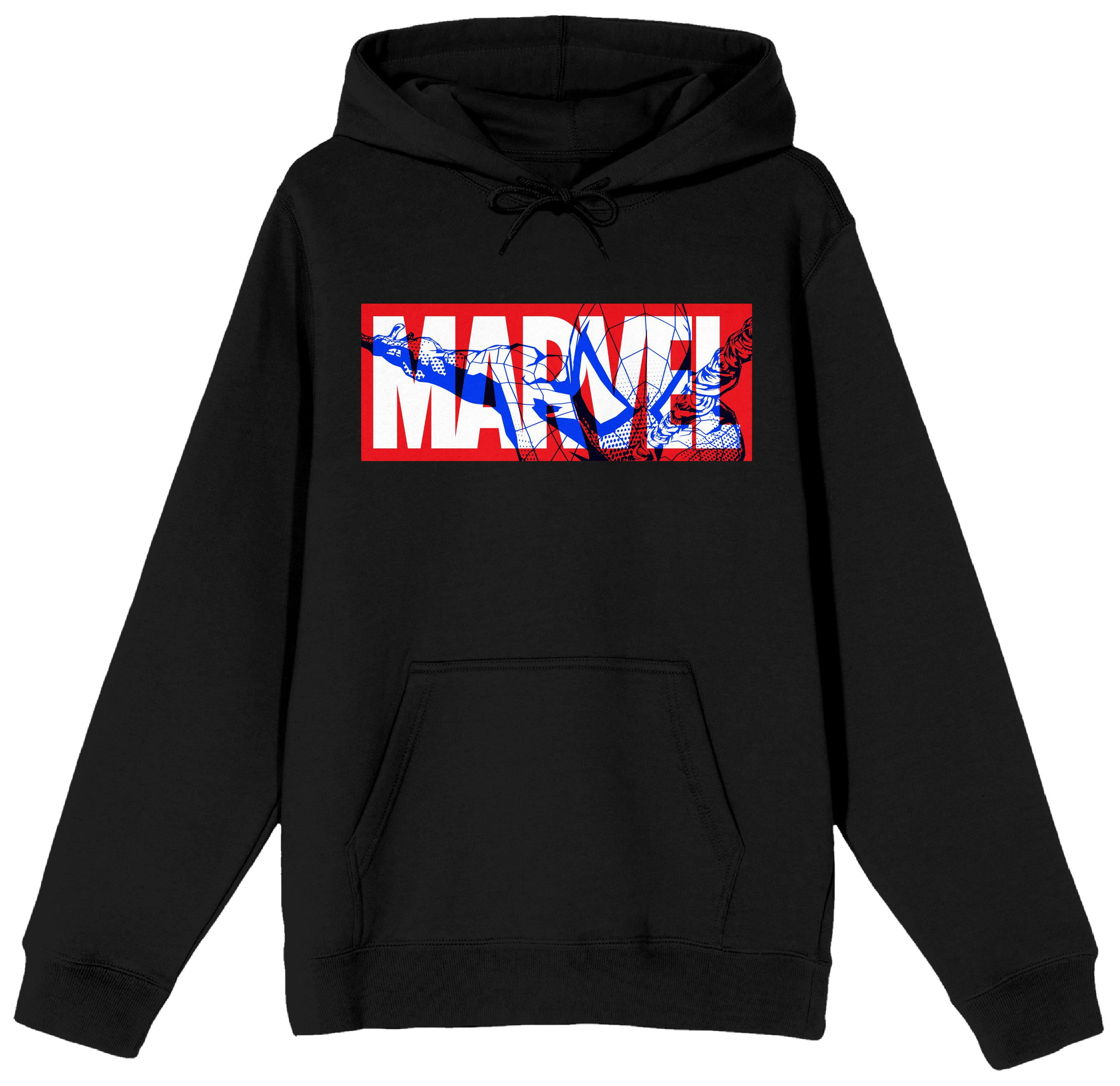 Spiderman Marvel Logo Men s Black Packaged Hoodie Walmart
