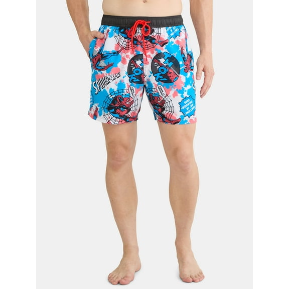 Spiderman Men's & Big Men's Graphic Swim Shorts, Sizes S-3XL