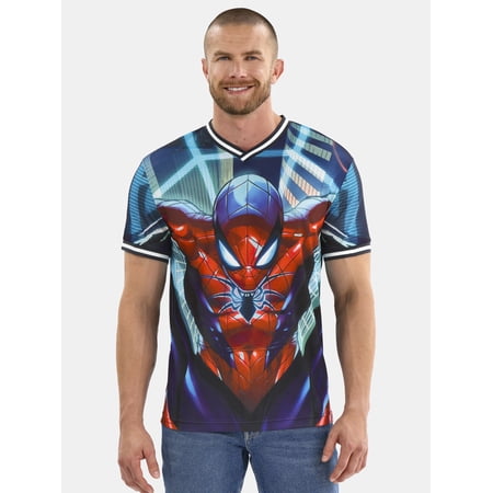 Spider-Man Men's and Big Men's Soccer Jersey, Sizes S-3XL