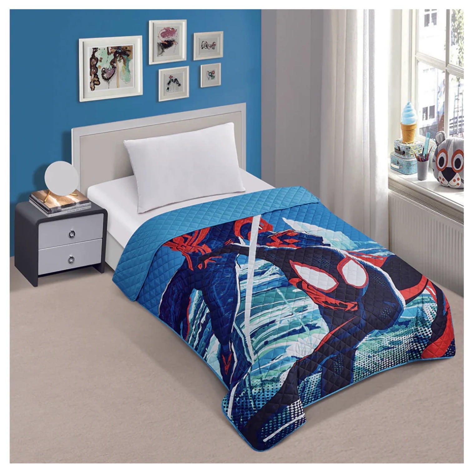Spiderman Miles Morales Twin/Full Quilted Bedspread