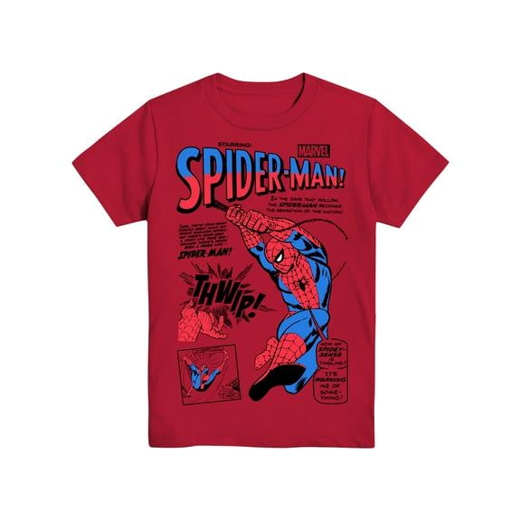 Spider-Man Boys Nation Sensation Graphic Tee with Short Sleeves, Sizes 4-18