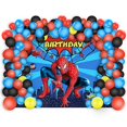 thumbnail image 1 of Spiderman Party Decoration Kit, 5 x 3 Ft Backdrop Banner, 80 Pcs Latex Balloons, Superhero Theme, 1 of 7