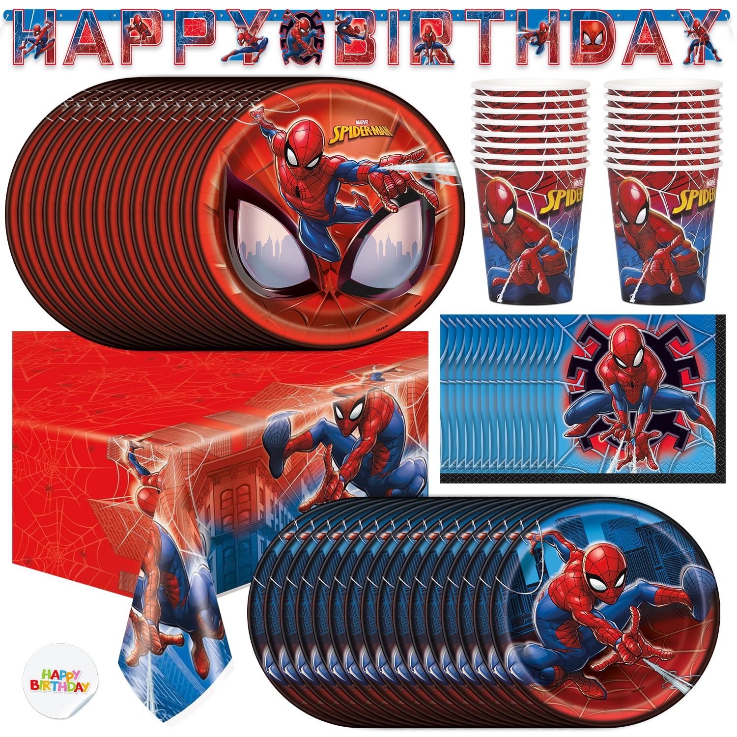 Decoration Spiderman Anniversaire, 87 PCS Vaisselle de Fête Spiderman,  Spiderman Fêtes Supplies, Compris Spiderman Ballon, Assiettes, Tasses,  Serviettes, Bannières, Nappe : : Cuisine et Maison
