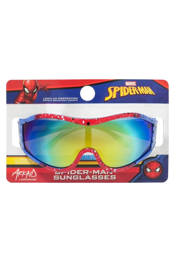 Spiderman Red and Blue Splatter Sports Wrap Sunglasses