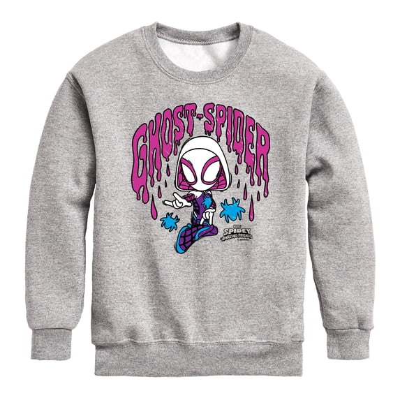Spiderman - Scribble Ghost Spider - Youth Boys Crew Fleece Sweatshirt