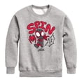thumbnail image 1 of Spiderman - Scribble Spin - Youth Boys Crew Fleece Sweatshirt, 1 of 4