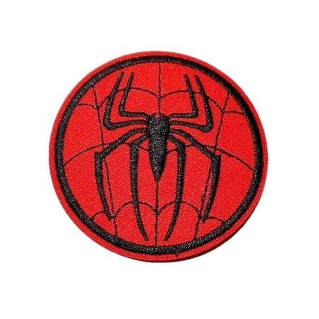 Spiderman Spider Logo 2.75 Inches in Diameter Embroidered Iron On Patch