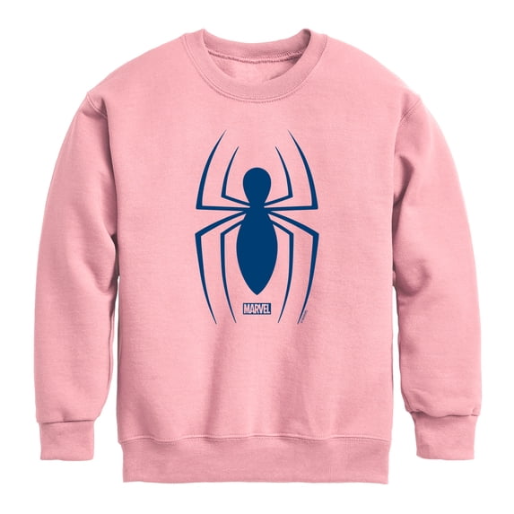 Spiderman - Spider Logo - Youth Boys Crew Fleece Sweatshirt